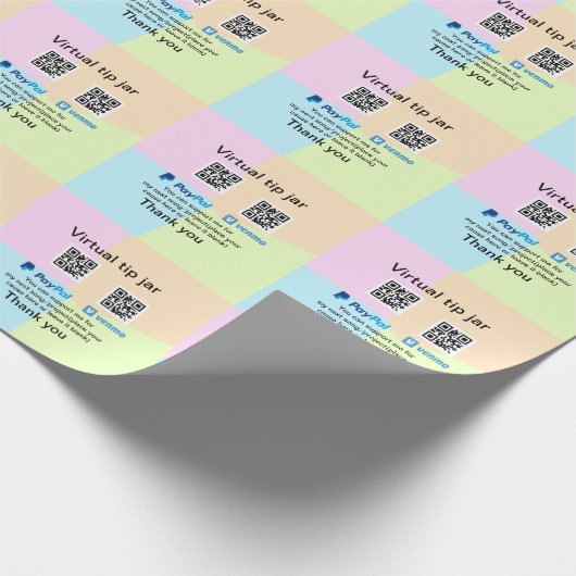 Virtuele tip per vierkante of codetonatie PayPal v Cadeaupapier (Hoek)