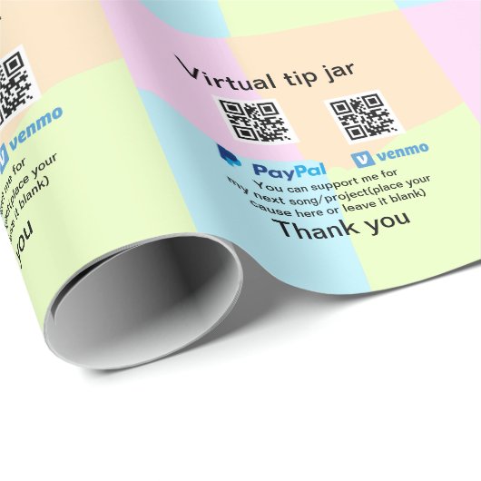 Virtuele tip per vierkante of codetonatie PayPal v Cadeaupapier (Rol Hoek)