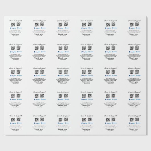 Virtuele tip per vierkante of codetonatie PayPal v Cadeaupapier (Vlak)