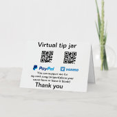 Virtuele tip per vierkante of codetonatie PayPal v Folie Feestdagenkaart (Voorkant)