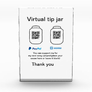 Virtuele tip per vierkante of codetonatie PayPal v Fotoblokken