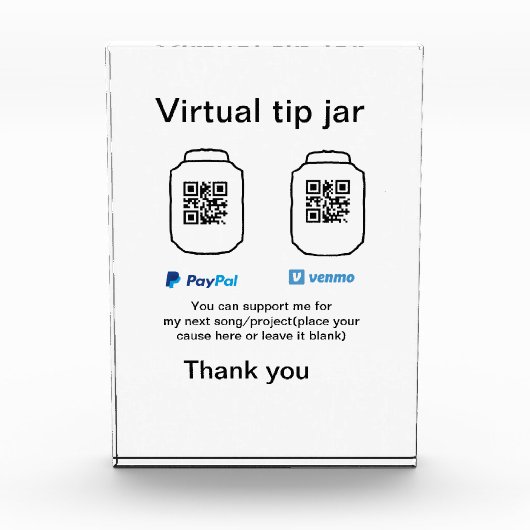 Virtuele tip per vierkante of codetonatie PayPal v Fotoblokken (Voorkant)