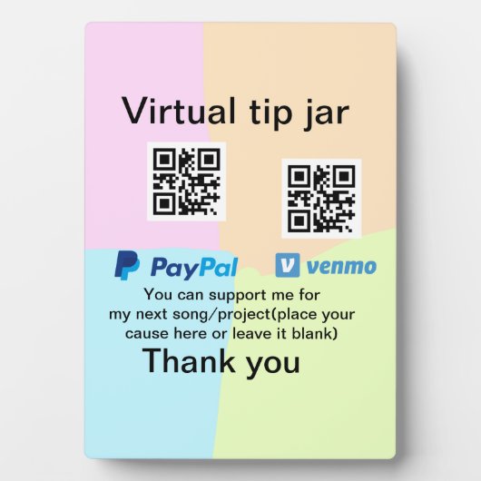 Virtuele tip per vierkante of codetonatie PayPal v Fotoplaat (voorkant)