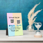 Virtuele tip per vierkante of codetonatie PayPal v Fotoplaat (Zijkant)