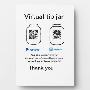 Virtuele tip per vierkante of codetonatie PayPal v Fotoplaat