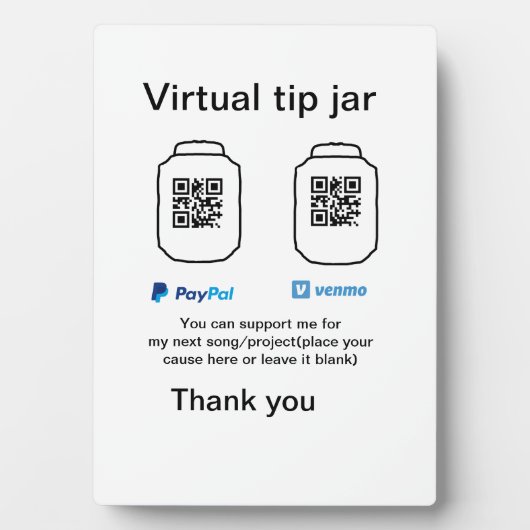 Virtuele tip per vierkante of codetonatie PayPal v Fotoplaat (voorkant)