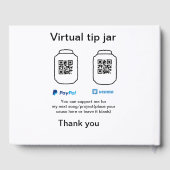 Virtuele tip per vierkante of codetonatie PayPal v Gastenboek (Achterkant)