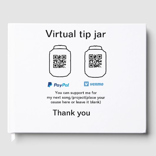 Virtuele tip per vierkante of codetonatie PayPal v Gastenboek (Voorkant)