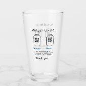 Virtuele tip per vierkante of codetonatie PayPal v Glas (Achterkant)