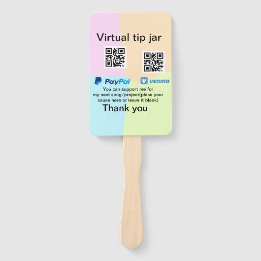 Virtuele tip per vierkante of codetonatie PayPal v Handwaaier (Voorkant)