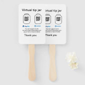 Virtuele tip per vierkante of codetonatie PayPal v Handwaaier (Voorkant en achterkant)
