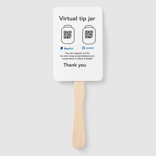 Virtuele tip per vierkante of codetonatie PayPal v Handwaaier (Voorkant)