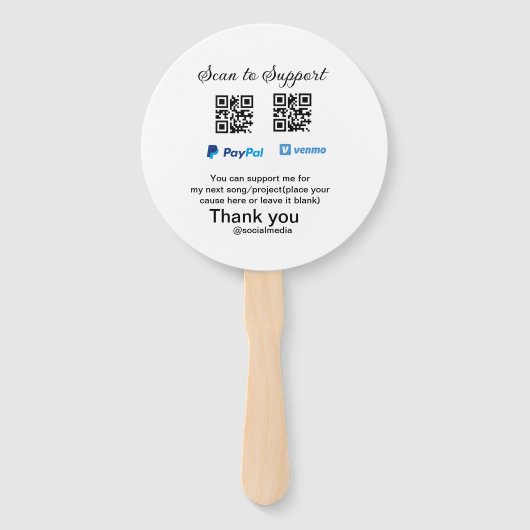 Virtuele tip per vierkante of codetonatie PayPal v Handwaaier (Voorkant)