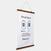 Virtuele tip per vierkante of codetonatie PayPal v Hangend Wandkleed (Gebogen)