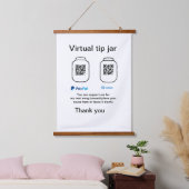Virtuele tip per vierkante of codetonatie PayPal v Hangend Wandkleed (Slaapkamer)