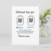 Virtuele tip per vierkante of codetonatie PayPal v Kaart (Staand voorkant)