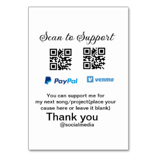 Virtuele tip per vierkante of codetonatie PayPal v Kaart