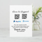 Virtuele tip per vierkante of codetonatie PayPal v Kaart (Staand voorkant)