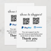 Virtuele tip per vierkante of codetonatie PayPal v Kaart (Voorkant / Achterkant)