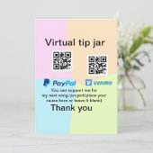 Virtuele tip per vierkante of codetonatie PayPal v Kaart (Staand voorkant)