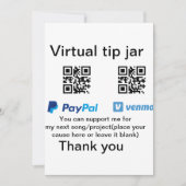 Virtuele tip per vierkante of codetonatie PayPal v Kaart (Voorkant)