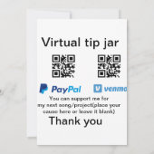 Virtuele tip per vierkante of codetonatie PayPal v Kaart (Achterkant)