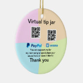 Virtuele tip per vierkante of codetonatie PayPal v Keramisch Ornament (Rechts)