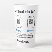 Virtuele tip per vierkante of codetonatie PayPal v Latte Mok (Voorkant)