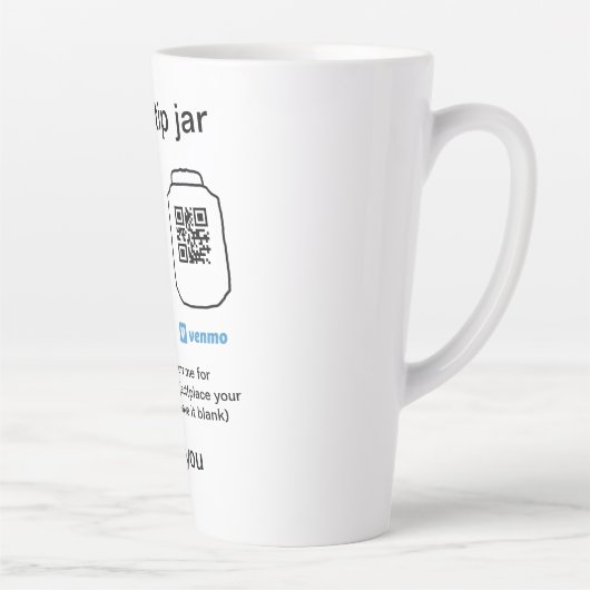 Virtuele tip per vierkante of codetonatie PayPal v Latte Mok (Rechts)