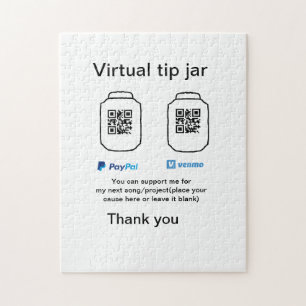 Virtuele tip per vierkante of codetonatie PayPal v Legpuzzel