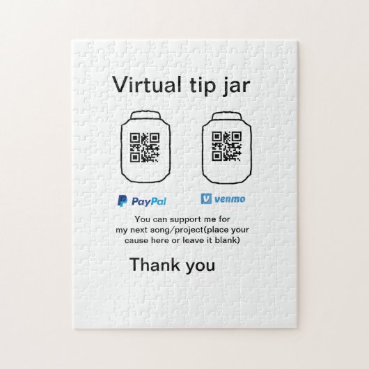 Virtuele tip per vierkante of codetonatie PayPal v Legpuzzel (Verticaal)