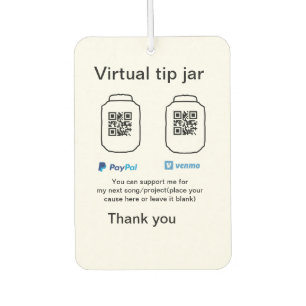 Virtuele tip per vierkante of codetonatie PayPal v Luchtverfrisser