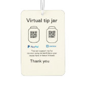Virtuele tip per vierkante of codetonatie PayPal v Luchtverfrisser (Achterkant)