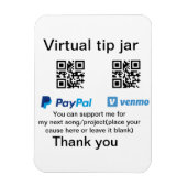Virtuele tip per vierkante of codetonatie PayPal v Magneet (Verticaal)