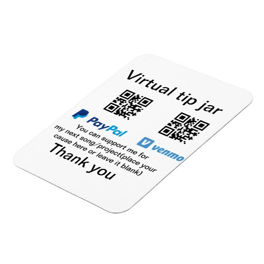 Virtuele tip per vierkante of codetonatie PayPal v Magneet (Linkerzijde)