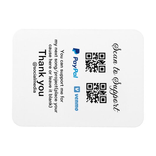 Virtuele tip per vierkante of codetonatie PayPal v Magneet (Horizontaal)