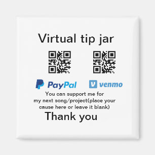 Virtuele tip per vierkante of codetonatie PayPal v Magneet