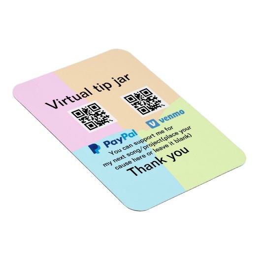 Virtuele tip per vierkante of codetonatie PayPal v Magneet (Rechterzijde)