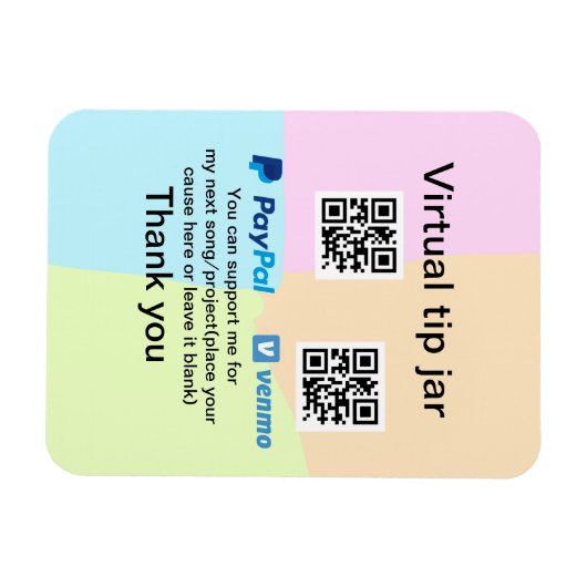 Virtuele tip per vierkante of codetonatie PayPal v Magneet (Horizontaal)