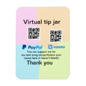 Virtuele tip per vierkante of codetonatie PayPal v Magneet (Verticaal)