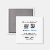 Virtuele tip per vierkante of codetonatie PayPal v Magneet (Voorkant / Achterkant)