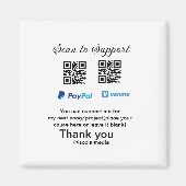 Virtuele tip per vierkante of codetonatie PayPal v Magneet (Voorkant)