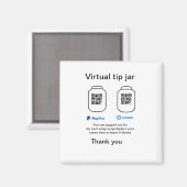 Virtuele tip per vierkante of codetonatie PayPal v Magneet (Voorkant / Achterkant)