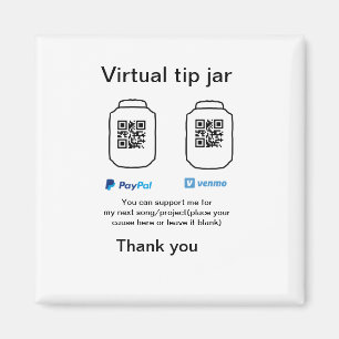 Virtuele tip per vierkante of codetonatie PayPal v Magneet