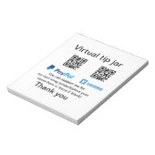 Virtuele tip per vierkante of codetonatie PayPal v Notitieblok (Linkerzijde)