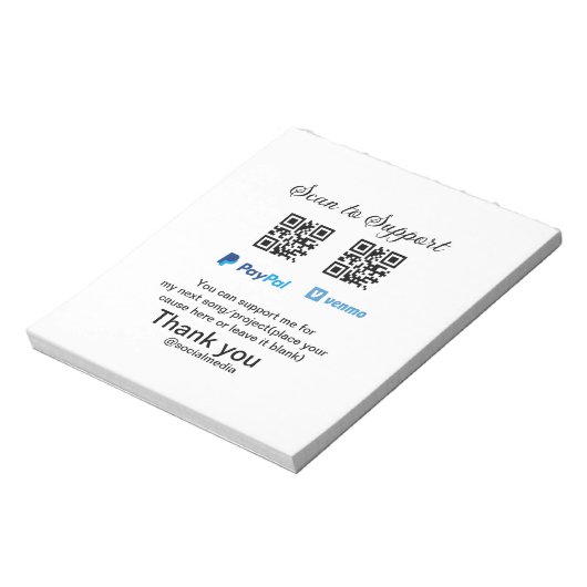 Virtuele tip per vierkante of codetonatie PayPal v Notitieblok (Linkerzijde)