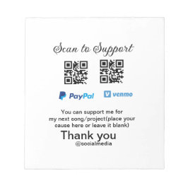 Virtuele tip per vierkante of codetonatie PayPal v Notitieblok