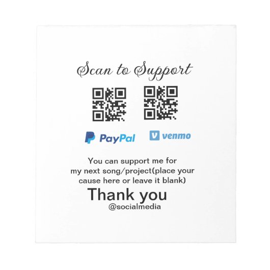 Virtuele tip per vierkante of codetonatie PayPal v Notitieblok (Voorkant)