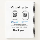 Virtuele tip per vierkante of codetonatie PayPal v Notitieboek (Achterkant)
