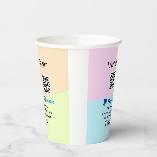 Virtuele tip per vierkante of codetonatie PayPal v Papieren Bekers (Links)